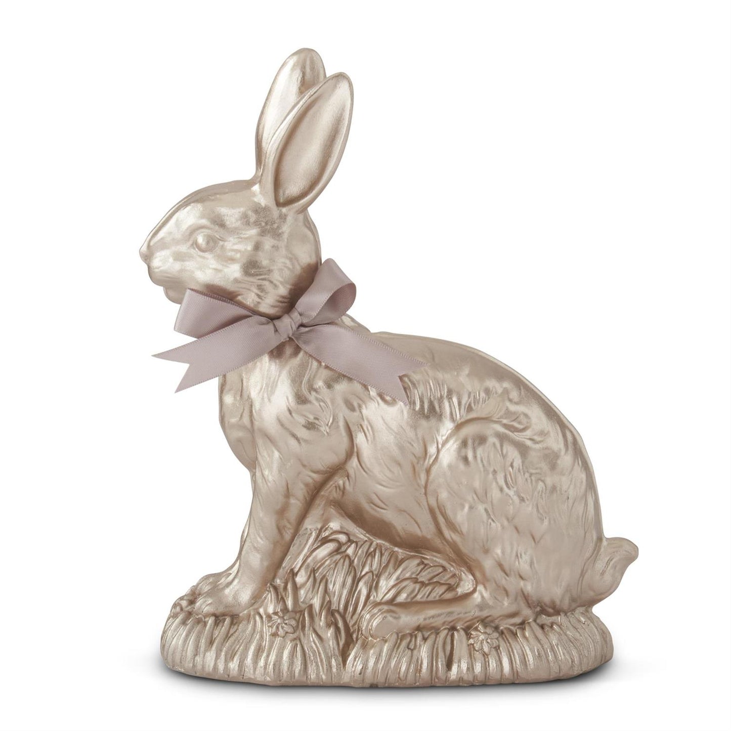 20448A-GO 20448B-G0 Inch Resin Gold Easter Bunny w/Bow