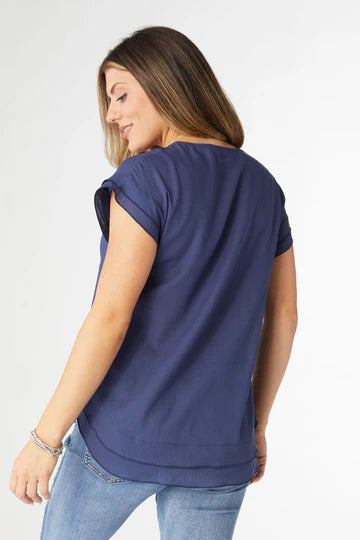 Camellia Cap Sleeve Top with Layered Bottom