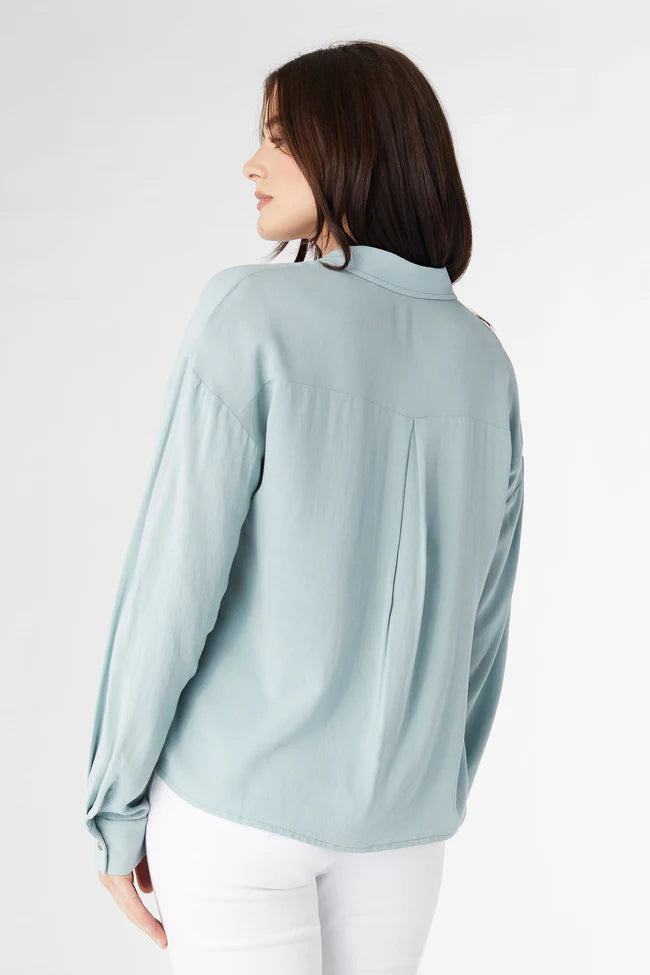 Sirine Soft Button Down Top MINT GREEN