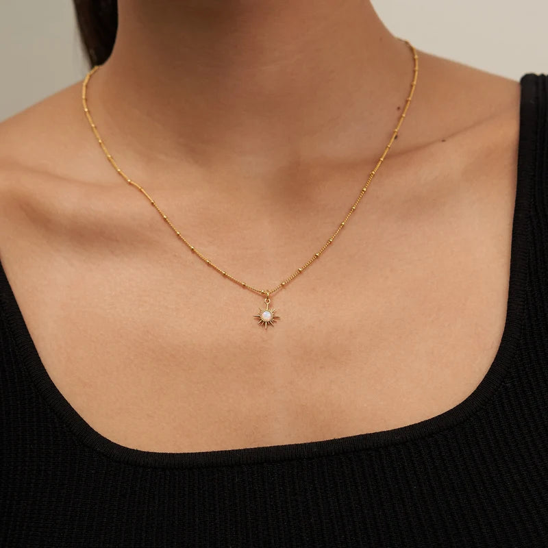 391 18K Gold Opal Constellation Pendant Necklace