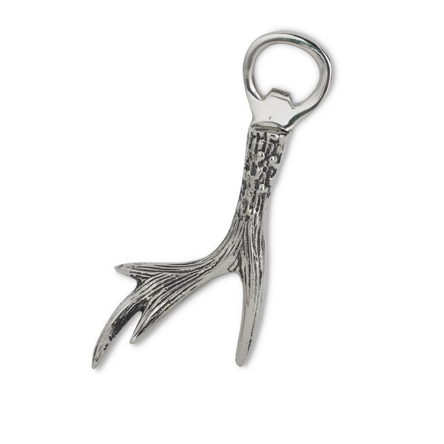 6" POLISHED SILVER DEER ANTLER BOTTLE OPENER 54049B