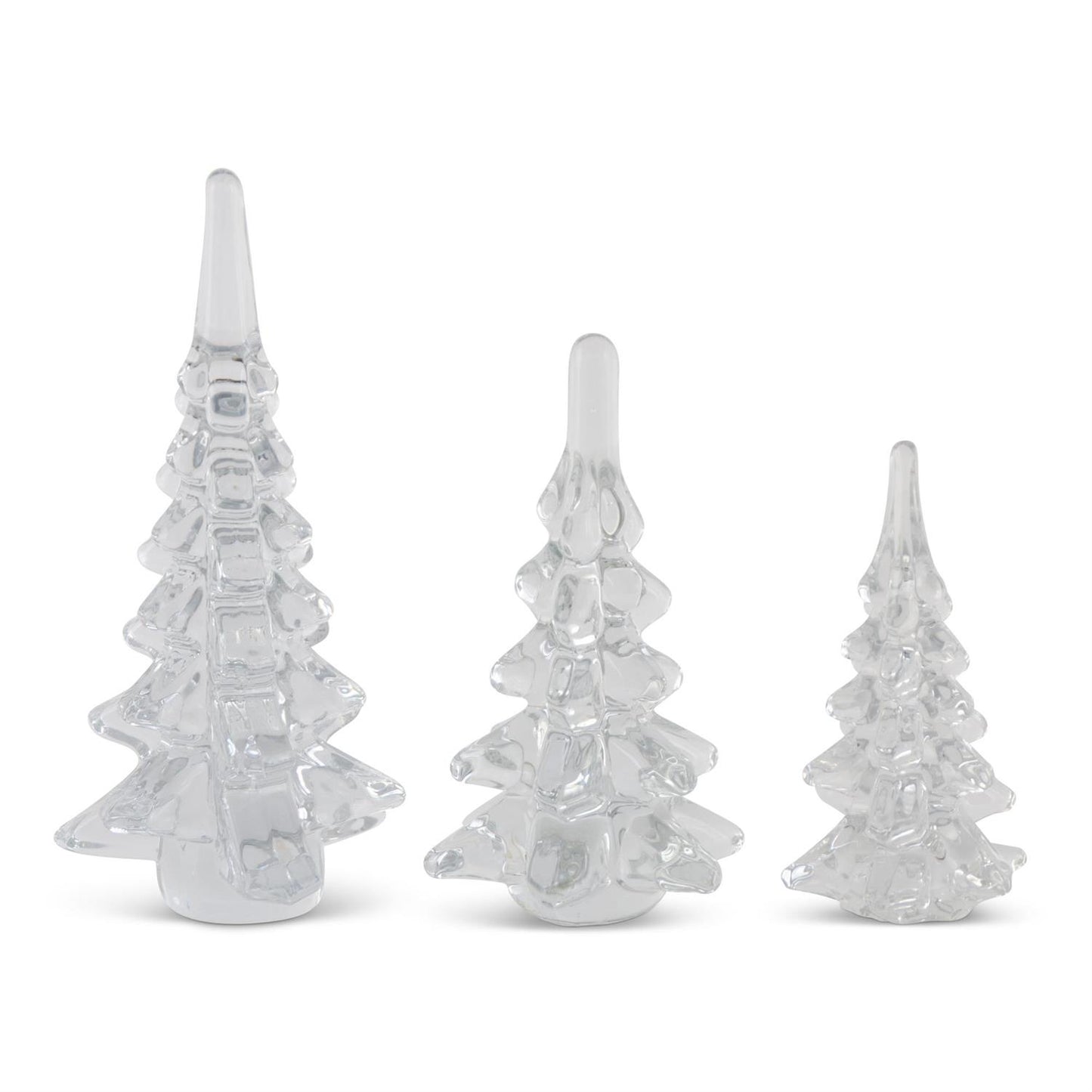 54572A Set of 3 Clear Glass Trees