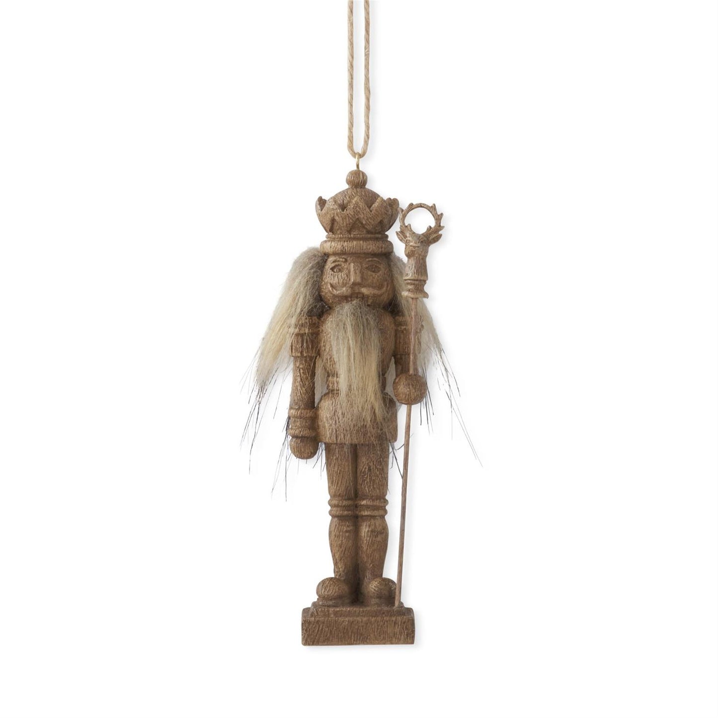 56016A 6 Inch Resin Faux Woodgrain Nutcracker Ornament