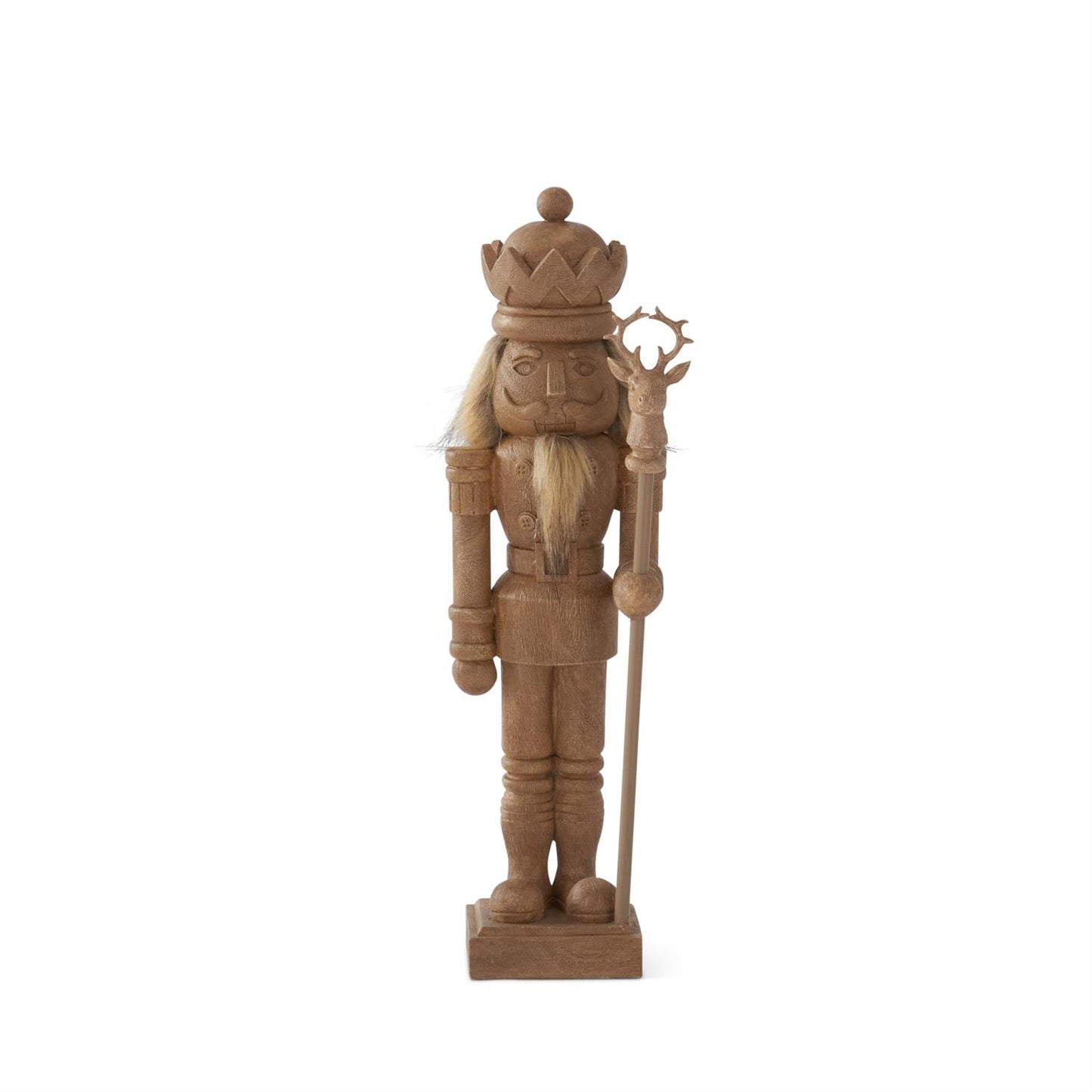 56016C 20.25 Inch Resin Faux Woodgrain Nutcracker