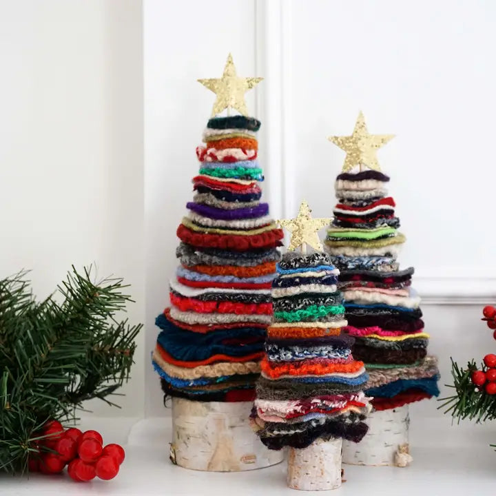 FELTED WOOD CHRISTMAS TREE