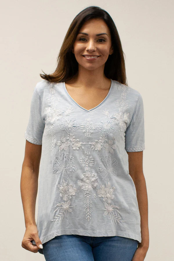 CTVK251 MARYA TEE OXFORD BLUE