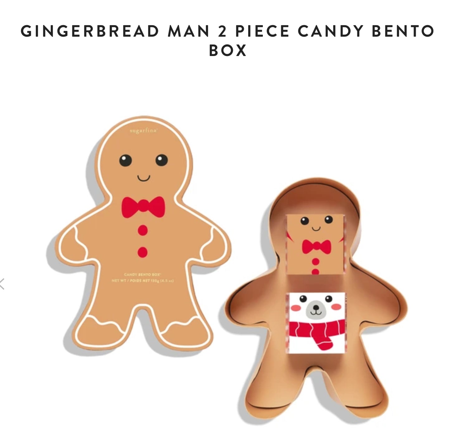 Gingerbread Man 2 Piece Candy Bento Box R4361