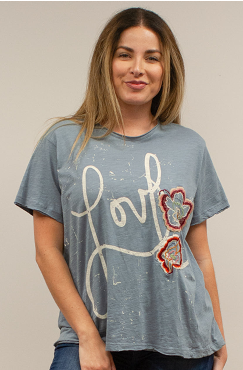 KYREC104 LOVE TEE GUNMTAL BLUE