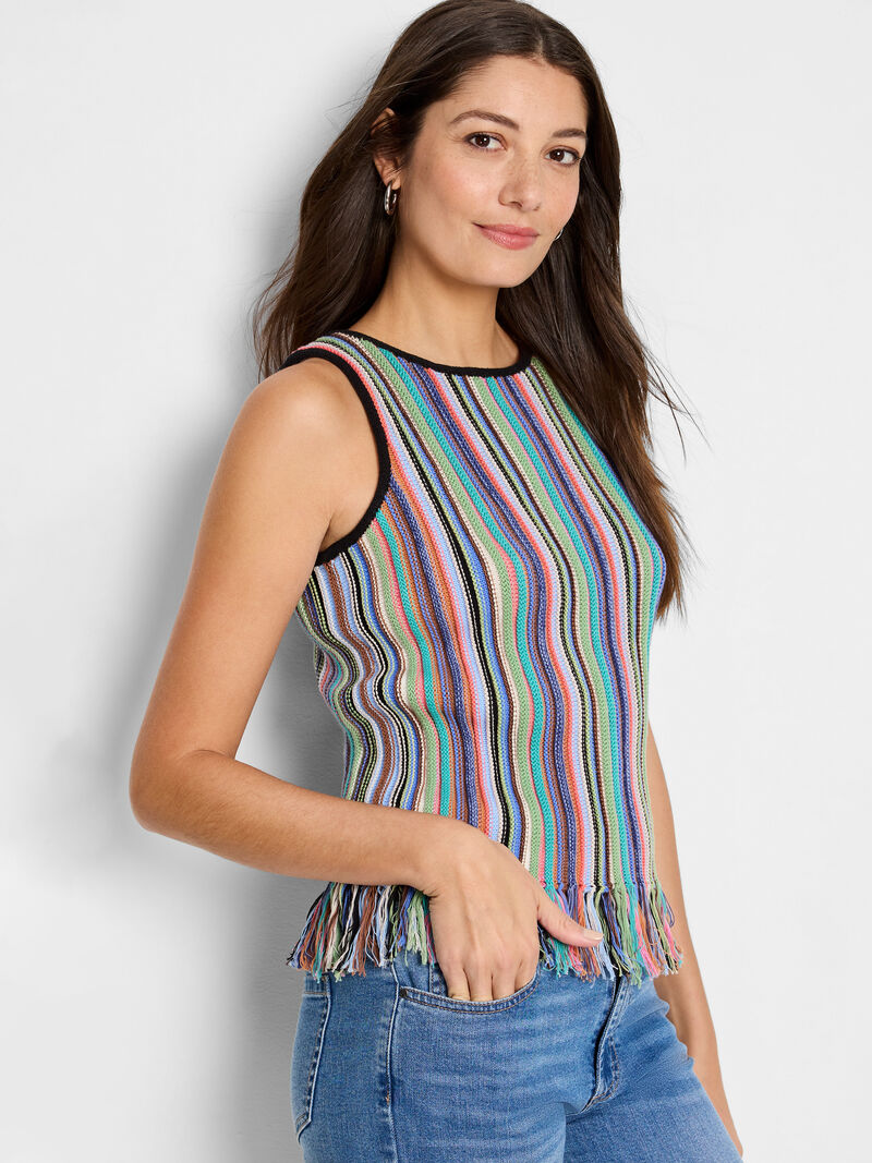 S251122 FALLING FRINGE SWEATER TANK