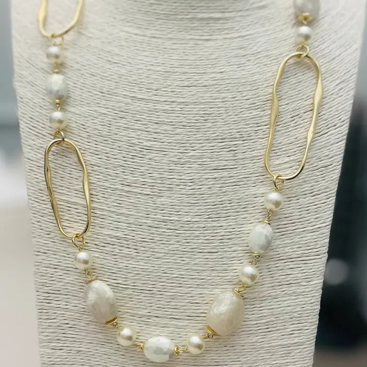 PEARL AND STONE NECKLACE NK412