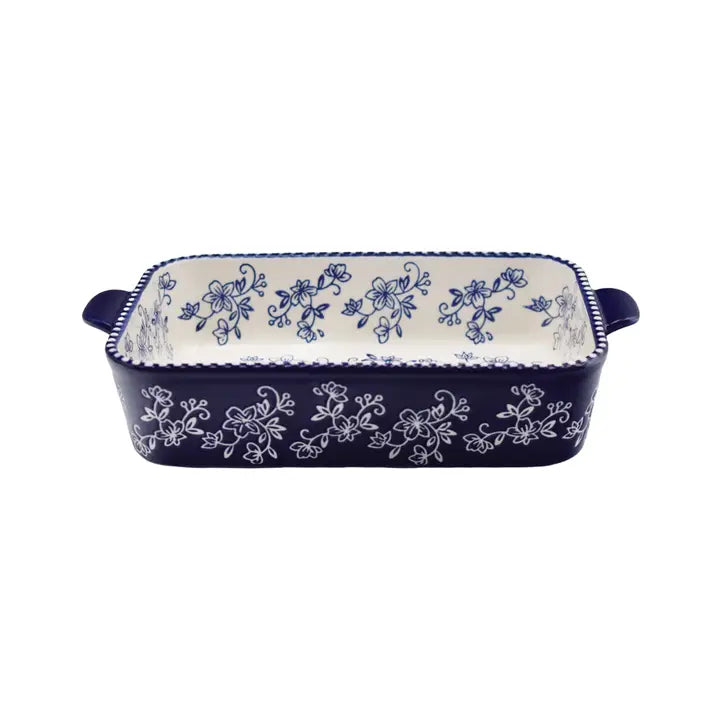 13 x 9 BAKER FLORAL LACE BLUE