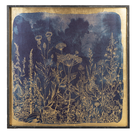 BLUE & GOLD BOTANICAL WALL DECOR CB174193