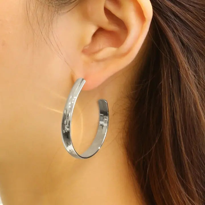 14K GOLD DIPPED HOOP POST EARRING SJE310470