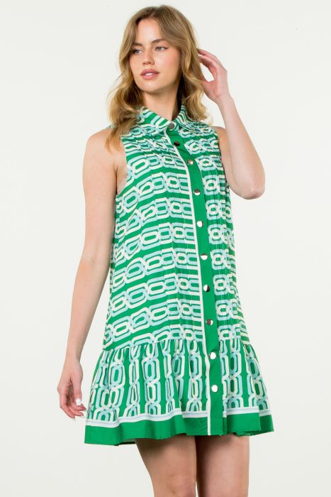 FTM2900 SLEEVELESS PRINT DRESS