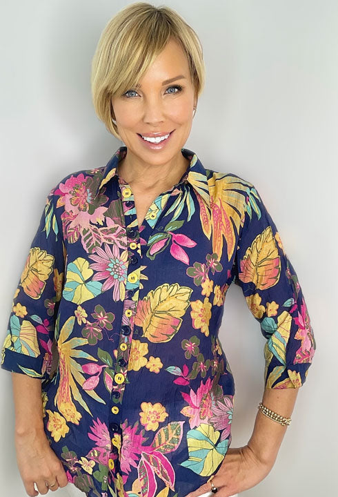 BUTTON BLOUSE DIGITAL PRINT H1971B5