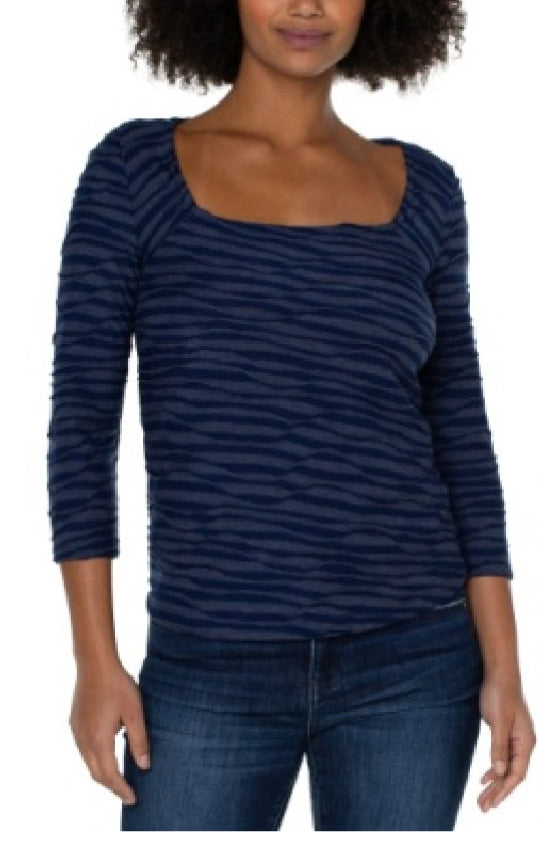 LM8644KA15 MULTI SPECIAL 3/4 SLEEVE KNIT TOP