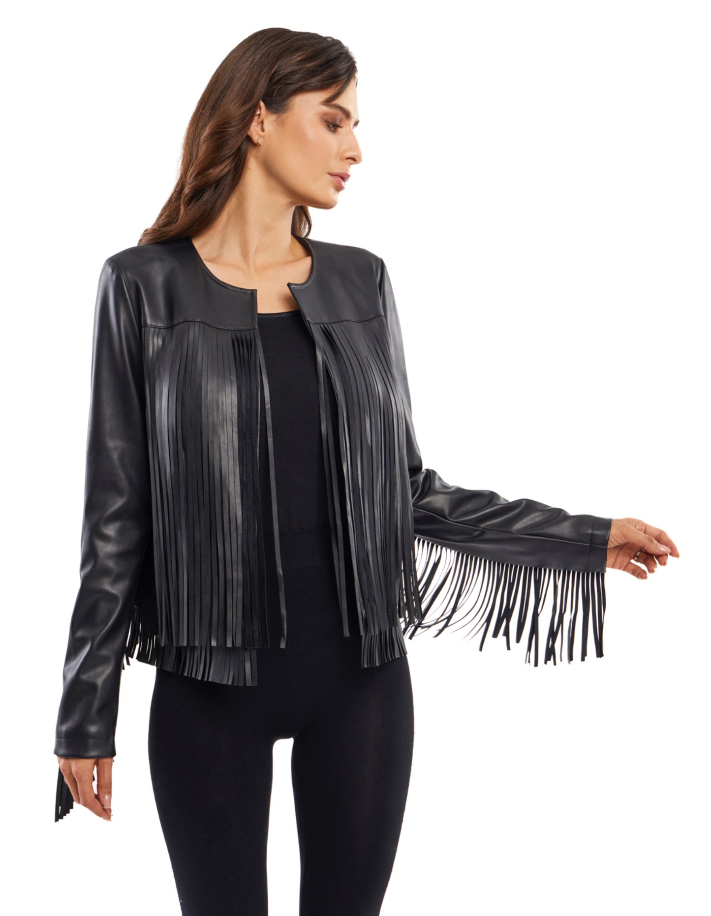 N20 VEGAN LEATHER FRINGE JKT