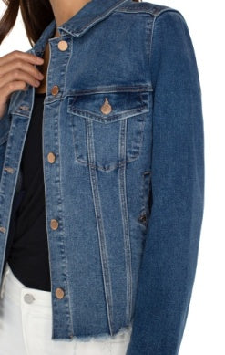 TRUCKER JACKET W FRAY HEM LM1910F23