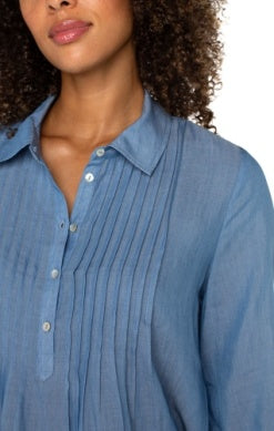 long slv popover wvn blouse w pintucks LM8F90T58