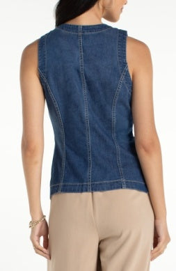 crew neck split front vest LM8L08TLF