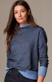 FUNNEL NECK PIXEL KNIT SWEATER F251185