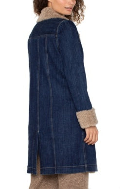 sherpa trimmed notch collar jacket 38" hps
