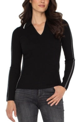 long slv v-neck collared sweater LM8J20SR06