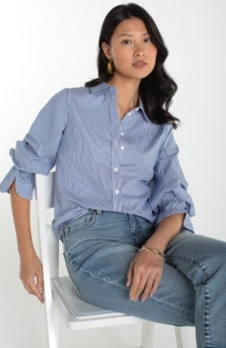 adjustable slv button front woven top LM8J54G52