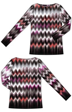 LONG SLEEVE BOAT NECK KNIT TOP