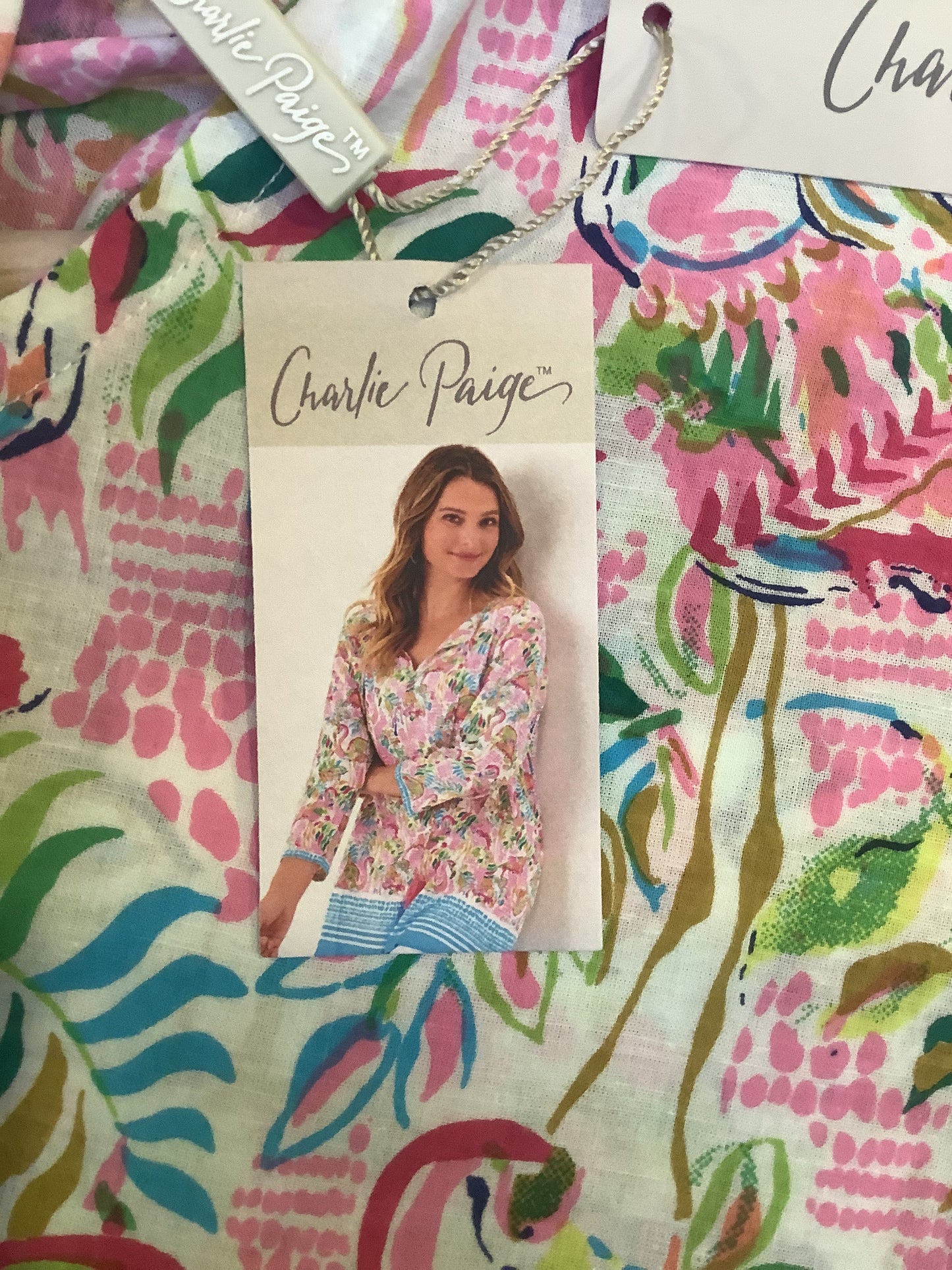 408566 COTTON VOILE WOVEN FLAMIGO PRINT TUNIC