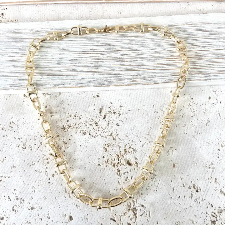 Equestrian Linked Chain Layering Crystal Necklaces  N25158