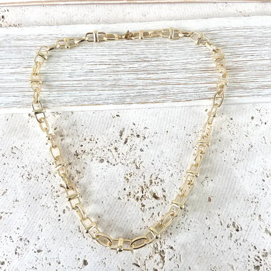 Equestrian Linked Chain Layering Crystal Necklaces  N25158