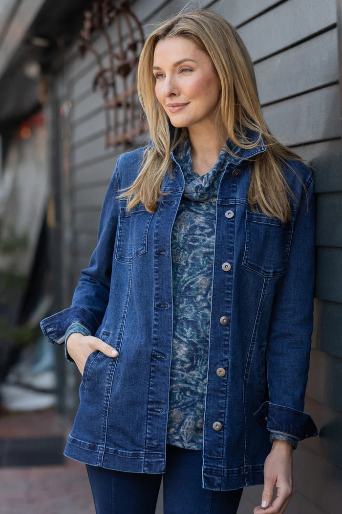 Stretch Denim Boyfriend Jacket 11410