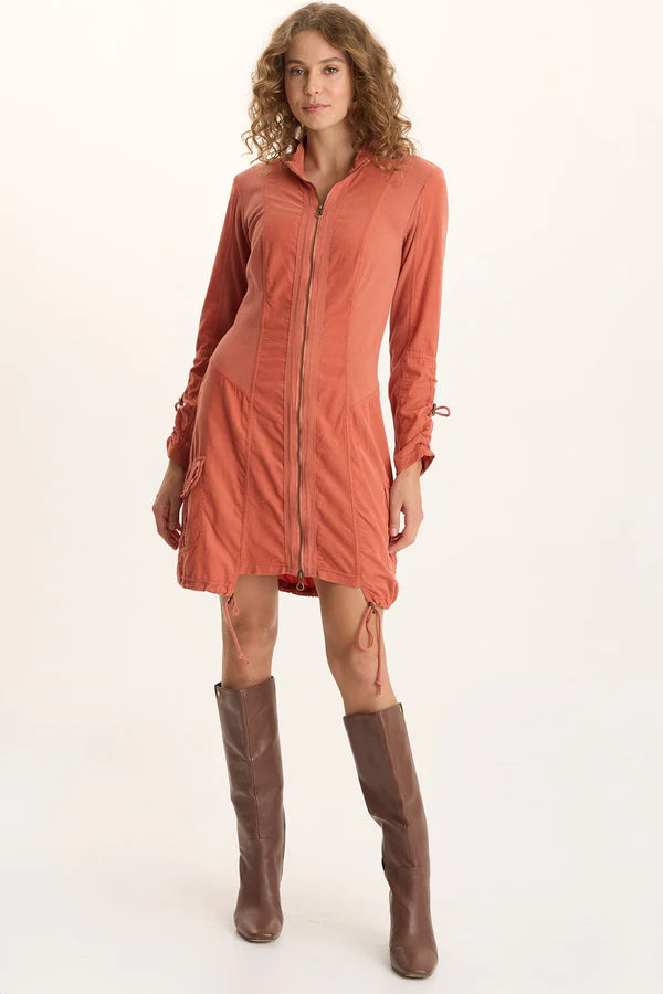 Anu Corduroy/Jersey Cinched Jacket-Dress BLK ONLY 14742