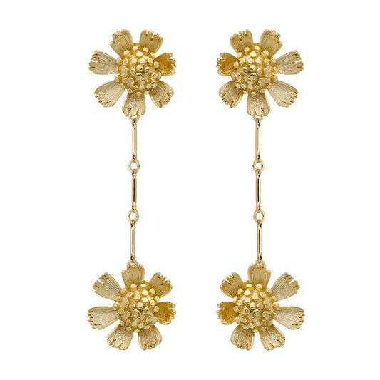 GOLD DBL WILDFLOWER EARRINGS 1663G