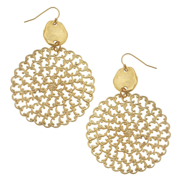 GOLD AND FILIGREE EARRINGS 1842