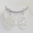 1852S SILVER LARGE OVAL FILAGREE EARRING