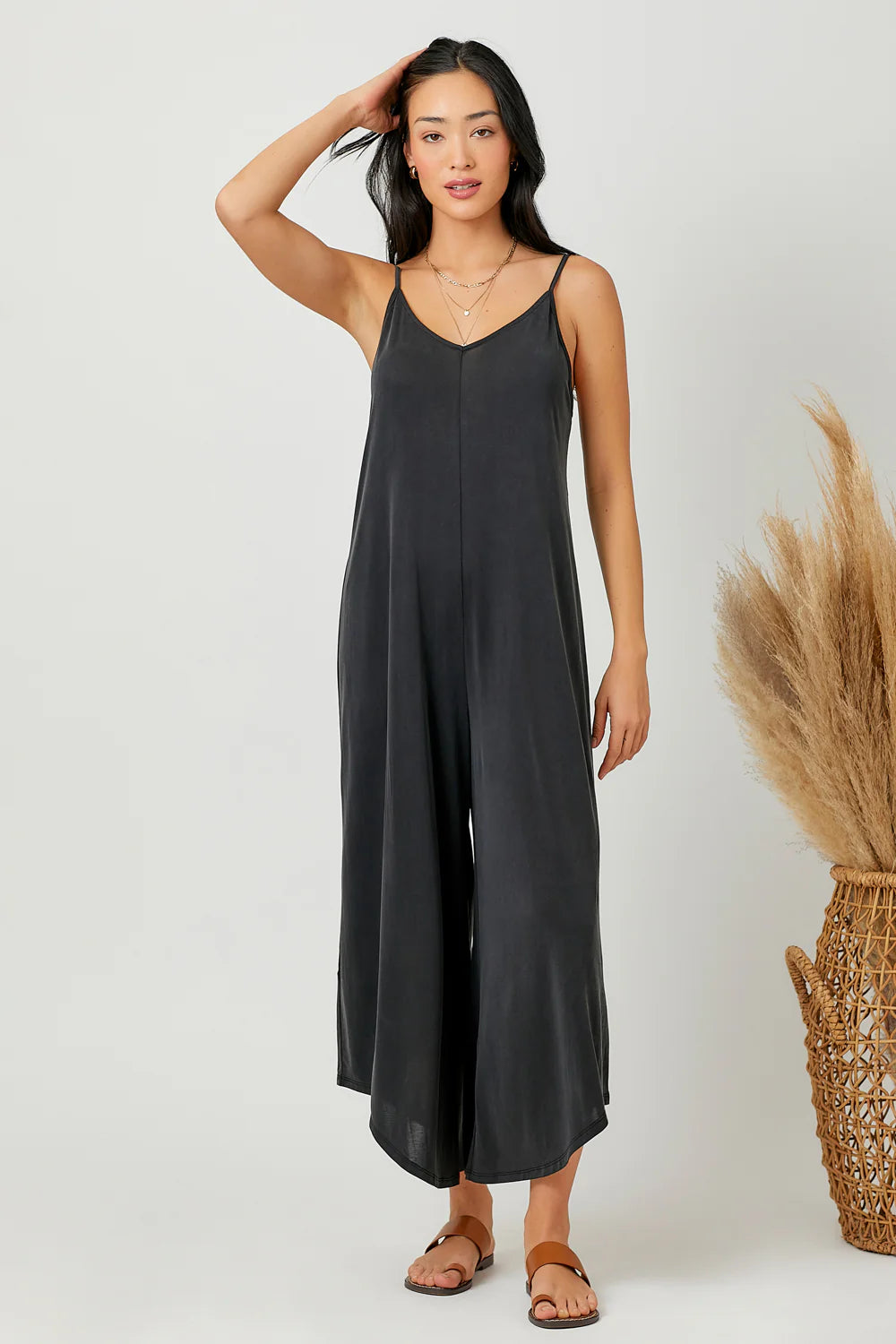 MODAL CAMI BAGGY JUMPSUIT 19986 SAGE