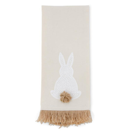 20405A  28 Inch Tan Towel w/White Embroidered Easter Bunny
