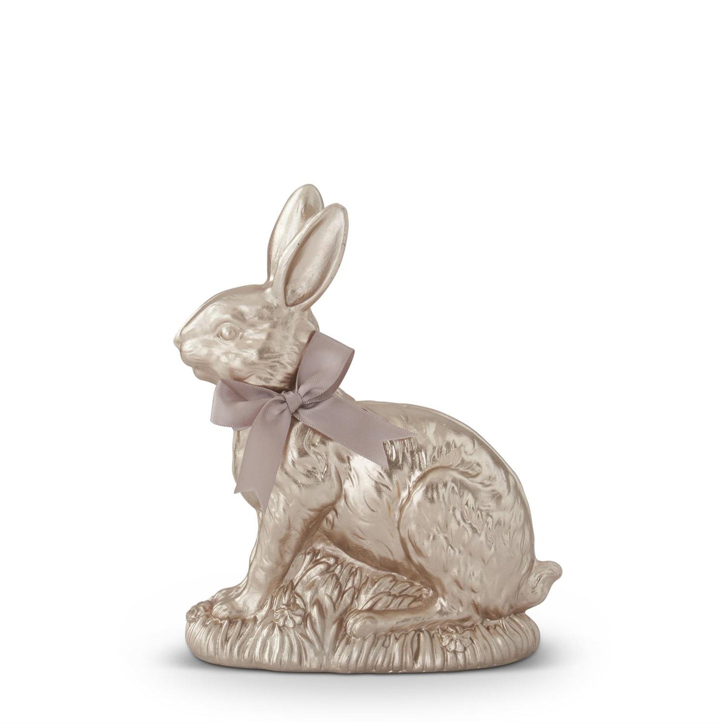 20448A-GO  20448B-G0 Inch Resin Gold Easter Bunny w/Bow