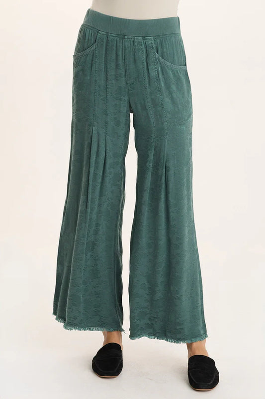 Twaina Textured Satin Soft Volume Wide Leg Pant 23041 BLACK ONLY