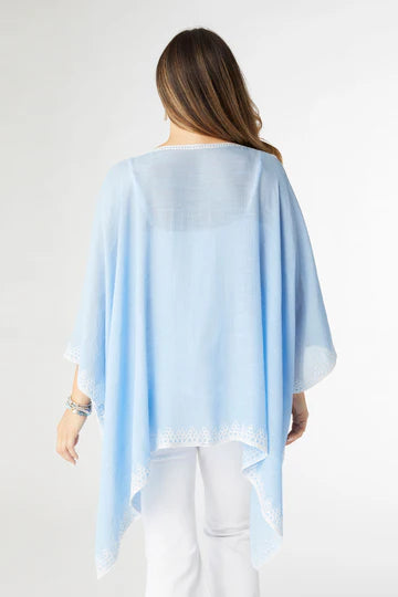 Amaryllis Poncho with Embroidery Trim