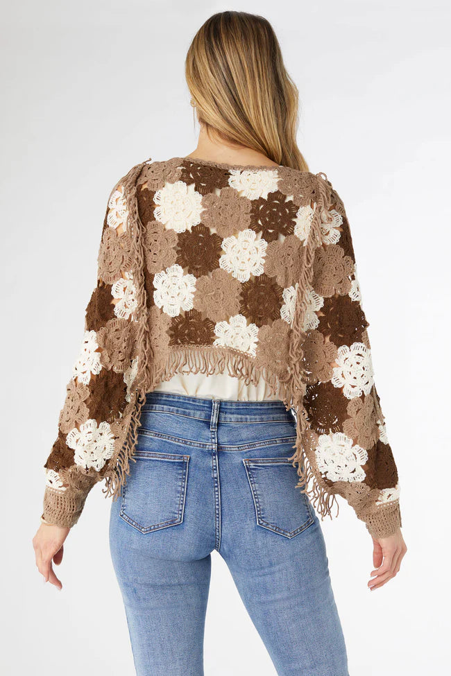 Nyla Floral Crochet Pullover Top 2519083B