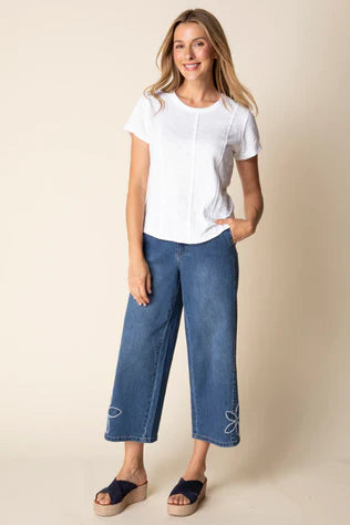 COTTON PEBBLE SEAMED TEE  27557