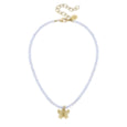 3360W GOLD BUTTERFLY ON 4 MM FRESHWATER PEARL NECKLACE
