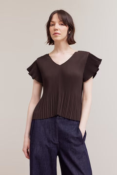 Wrinkled Pleats Ruffle Top 42060