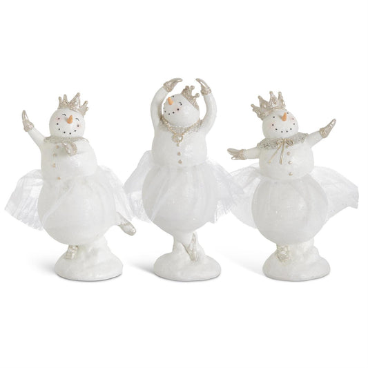 54870B ASSORTED GLITTERED SNOW LADY BALLERINAS W/ TULLE TUTUS