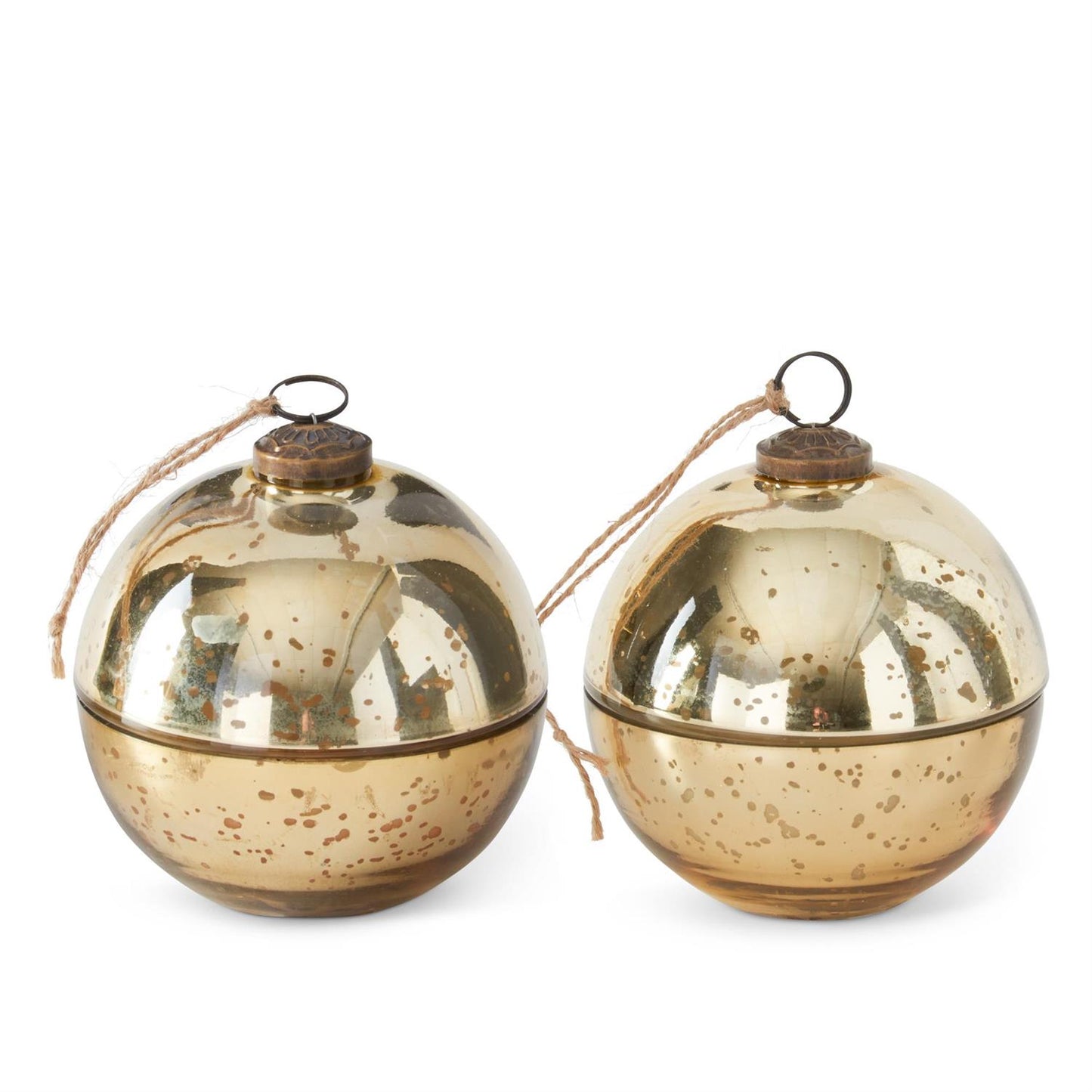 Assorted 4.5 Inch Gold Mercury Glass Filled Ornament Candles 55851