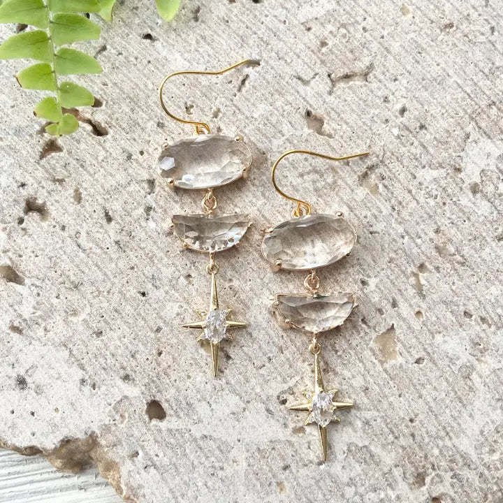 E21676 Celestial Star Earrings Boutique Statement