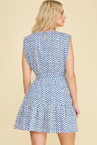 POLKA DOT TIERED MINI DRESS 6867D